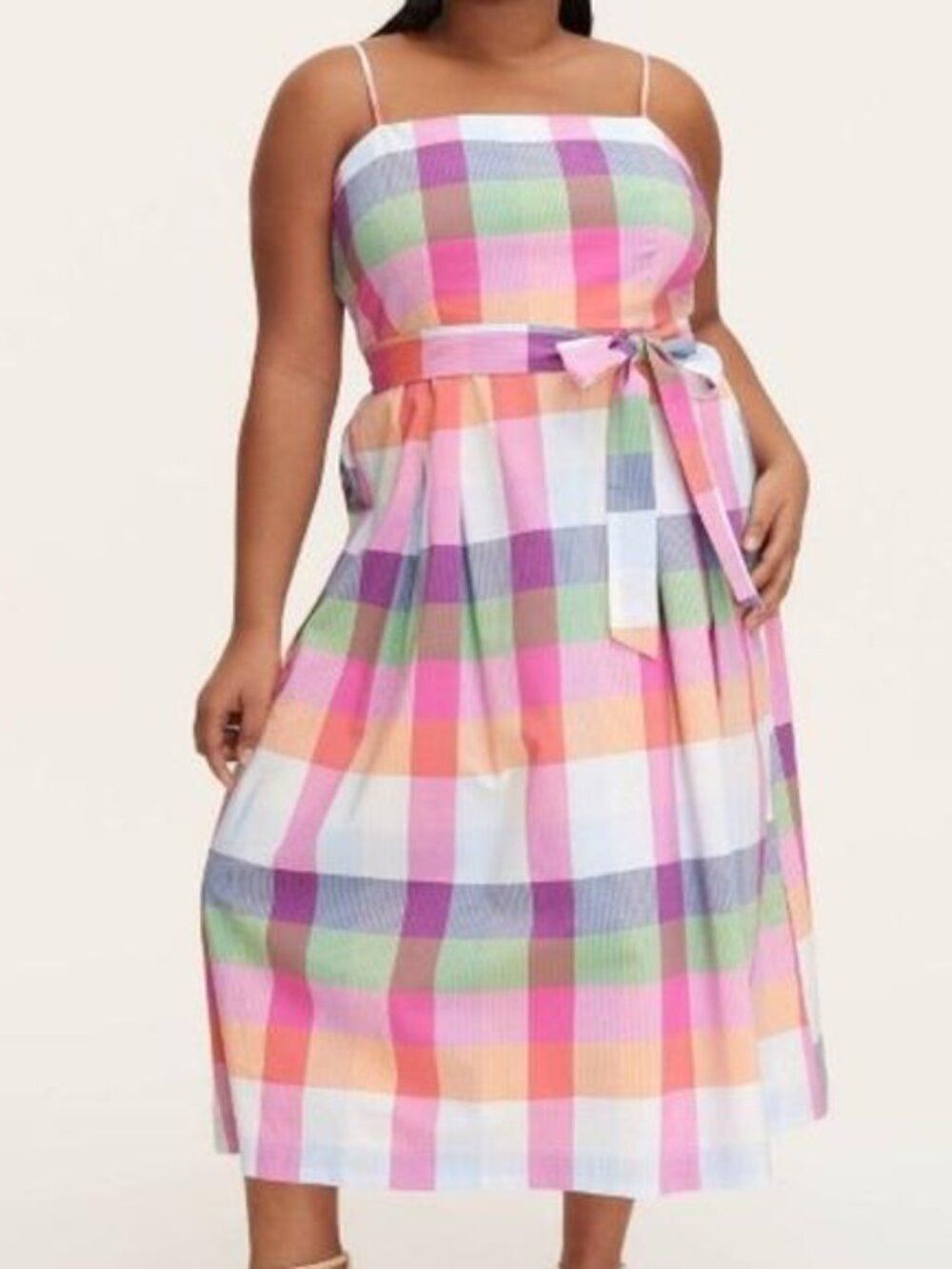 Belt Missing Kate Spade New York x Target Plaid Tie-Waist Midi Dress XXS